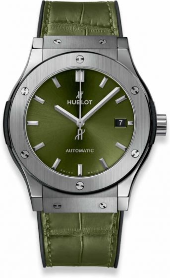 Discount HUBLOT CLASSIC FUSION TITANIUM GREEN 45MM 511.NX.8970.LR replica watch for sale